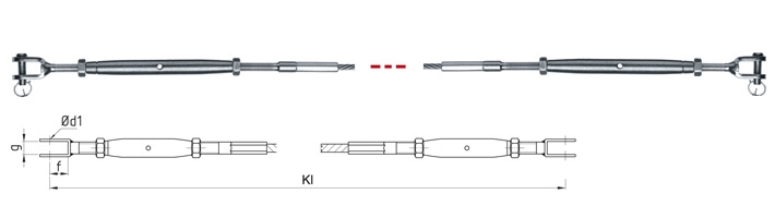 Both Sides Turnbuckle with Fork Swaged IK320